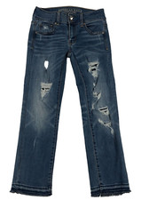 American Eagle Womens Artist Crop Jeans Sz 0 Super Stretch Distressed