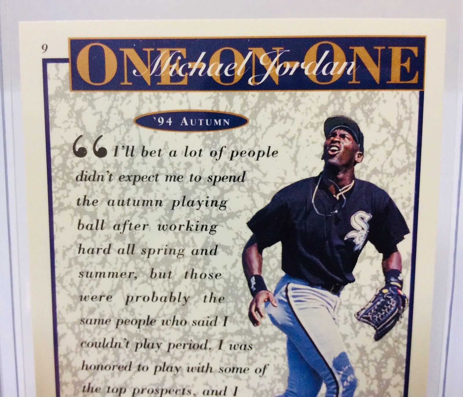 1995 Upper Deck 9 MICHAEL JORDAN '94Autumn ONE ON ONE White Sox