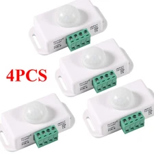4x Automatic DC 12V/24V Infrared PIR Motion Sensor Switch Wall Mount LED light