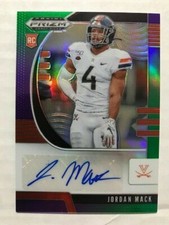 JORDAN MACK 2020 Panini Prizm Draft PURPLE GREEN AUTO # 179/199 Virginia