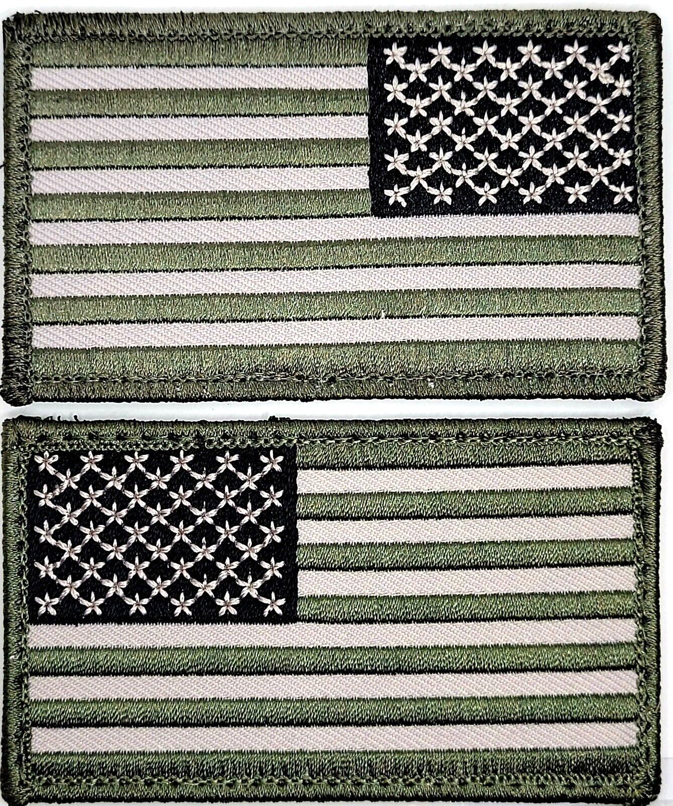 USA American Flag Patch  Embroidered SET SWAT HOOK & LOOP 3.25