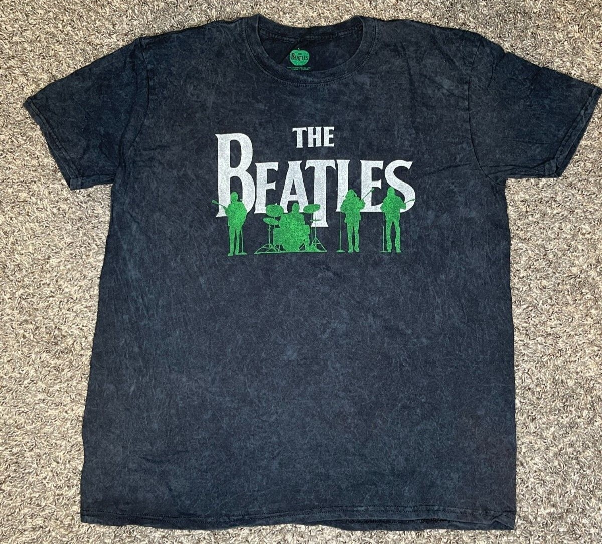 FILA T SHIRT NERA THE BEATLES SAVILLE ROW LINE UP SNOW WASH taglia XL