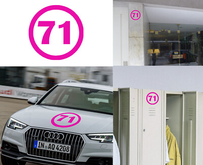 Numero 71 v1b Aufkleber Vinyl Corte. Number 71 Sticker Vinyl Cut