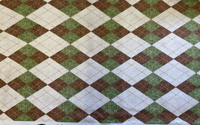 CLOTHWORKS - FORE! #Y3749-11 - LIGHT KHAKI-ARGYLE- 1 1/8 YARD