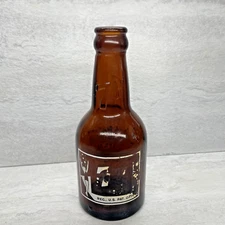 Vintage 7-Up Amber Brown Bubble Bottle 7 oz Houston Texas Soda Pop