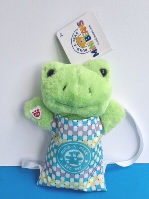 Build A Bear Mini Bohnen frühlingsgrüner Frosch neu mit Etikett Plüsch ca. 20 cm & Tragetasche 
