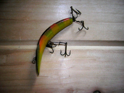 Vintage Wood Flatfish U20 Black & Orange Side scaled crankbait lure | eBay
