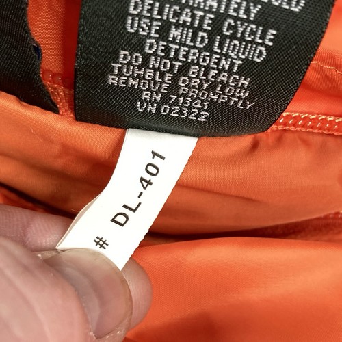 LL Bean Jacket Mens LT Orange Blue Reversible Coat Goose Down Filled Puffer NICE - Picture 11 of 15