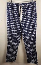 Vineyard Vines Blue Santa Whales Medium Mens Lounge Pajama Pants with Pockets