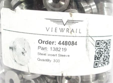 VIEWRAIL - Part 138219 Cable Steel Insert Sleeve - 300 pcs VIEW RAIL