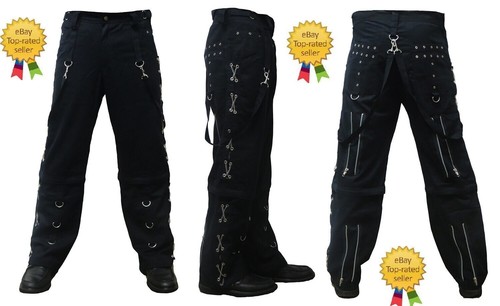 Men's Black Bondage Baggy Skater Chain 