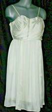 Tevolio Size 4 Eggshell White Beige Tea Length Dress Evening Prom Bridesmaid New