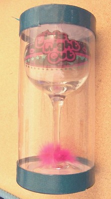 Minx Collector's Wine stem Glass 13 oz '' girls night out '' decorated