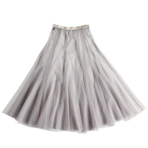Women Fairy Mesh Sheer Skirt See Through Tutu Tulle Elastic Waist Midi Skirt - Picture 18 of 20