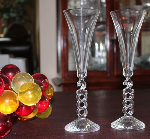 2ct Cristal d'Arques- Durand Fluted Millennium 2000 Champagne Toasting Flutes - 第 1/3 張圖片