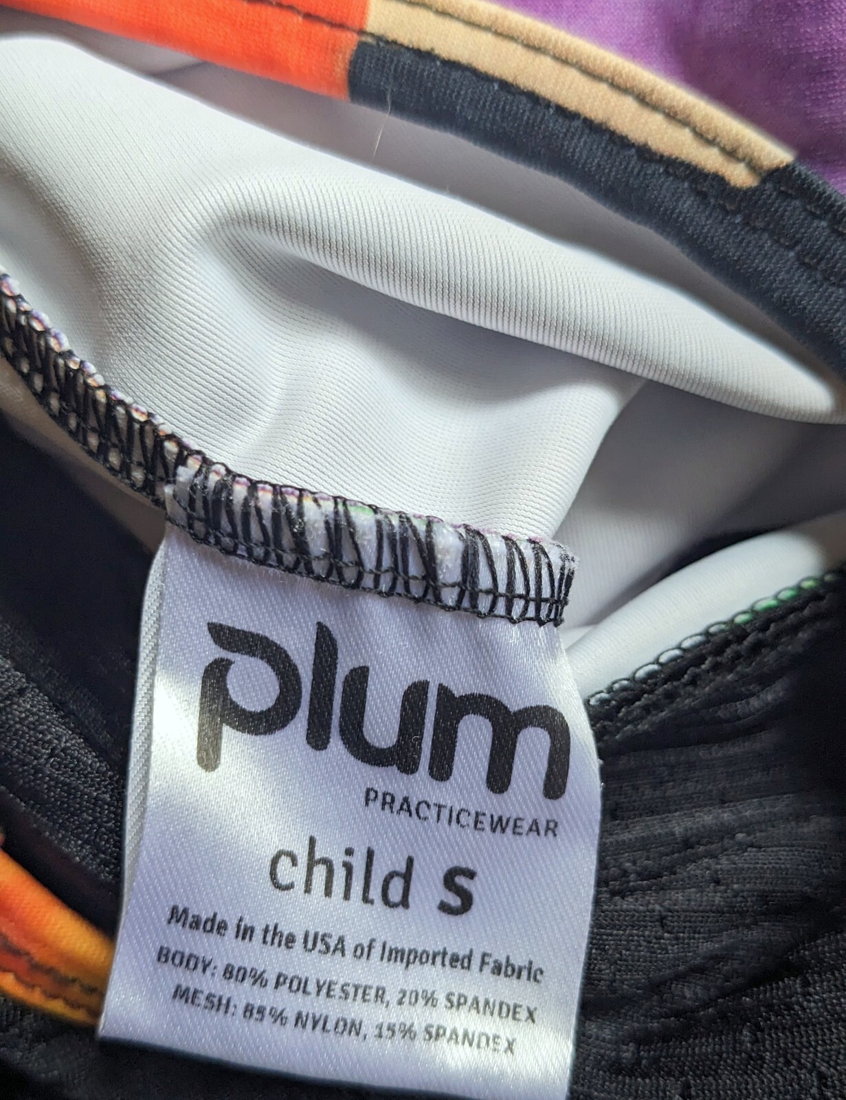 Plum Practicewear Gymnastics Leotard Flip Side Mesh Popsicle Print Size CS