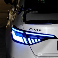 V2 Smoked Lens RGB LED Tail Lights For Honda Civic Sedan 2022-2025 Rear Lights