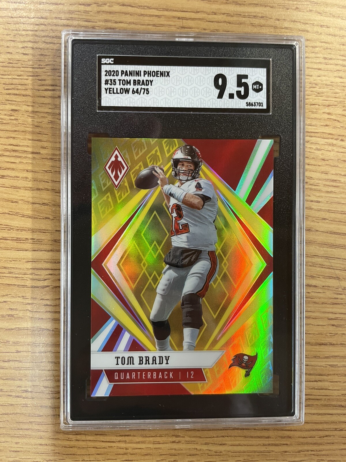 TOM BRADY SGC 9.5 GEM MT 2020 Phoenix Yellow #’d 64/75 Hot Buccaneers Patriots $