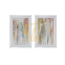 S/2 Jennings Crystal Mirror Framed Wall Art Mulitcolor Indoor Outdoor Living