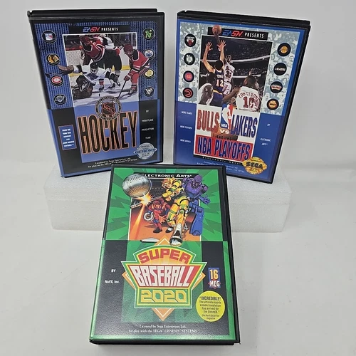 Sega Genesis Bulls VS Lakers NBA Playoffs + Super Baseball 2020  + NHL Hockey