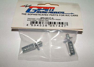 TRAXXAS MINI E-REVO  GPM FRONT BODY POSTS  SILVER ALUMINUM ERV201F-S