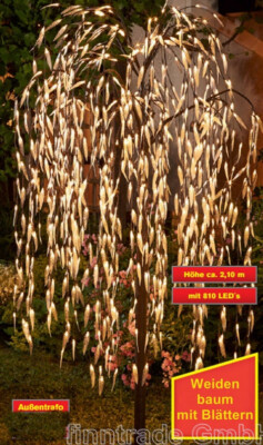 Gartendeko Lichterbaum 810 LED 2,10 m ww warmweiß Trauerweide außen Outdoor Baum