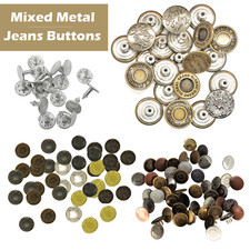 Metal Buttons for Jeans Hammer on Denim Replacement for Jacket Handbags 17/20mm