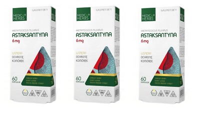 Medica Herbs ASTAKSANTHIN 6mg 3x60 Kapseln Augen Immunität 180 Kapseln XXL SET