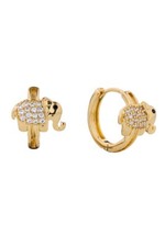 Do Everything in Love 14K Gold/White Gold Dipped Elephant Shape Huggie Earrings