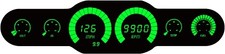 Universal 6 Gauge Analog Dash Panel Green Led Bargraph Gauges Made In The Usa