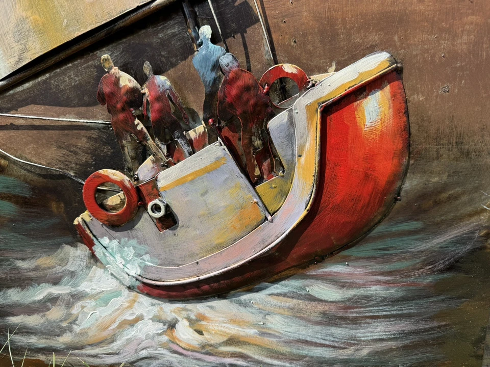 Wandbild Bild Metall Maritim Segelboot Regatta Collage Upcycling Vintage 60x90 - Bild 4 von 4