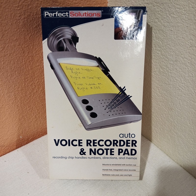 Perfect Solutions Auto Voice Recorder & Note Pad Brand New Unopened Box