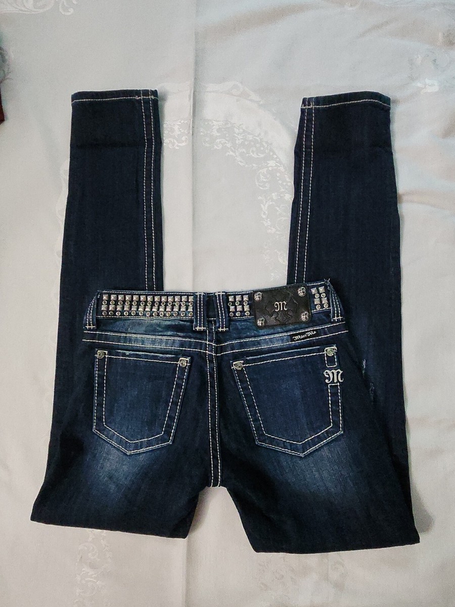 Miss Me Rhinestone Studded Jean's Size 27 Jp513054 Skinny Women's