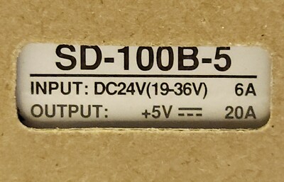 MW MEAN WELL SD 100B 5 Power Supply Input 19-36 VDC 24 VDC Output 5 Volt 20 AMP