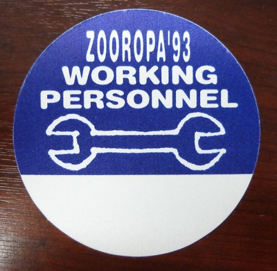 U2 - Zooropa 1993 - VIP - Working Personnel Pass - unbenutzt -