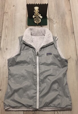 Patagonia Reversible Vest Gray Women's Small Fleece Lined Minimal Wear 