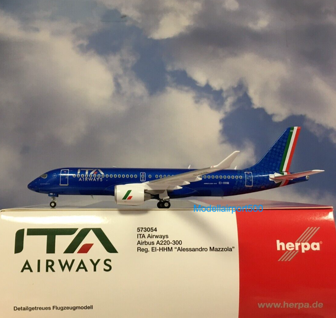 Herpa Wings 1:200 Airbus A220-300 ITA Airways EI-HHM 573054 Herpa Wings 1:200 Airbus A220-300 ITA Airways EI-HHM 573054