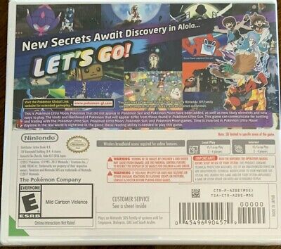 Nintendo 3ds Pokémon Ultra Sun/Moon Download Code Insert Video Game Ephemera