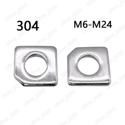 304 Stainless Steel Square Taper Washers For Slot Section M6 M8 M10 M12 M16 M24