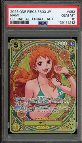 One Piece CCG Nami Japanese Special Alternate Art EB03-053 PSA 10 Gem Mint