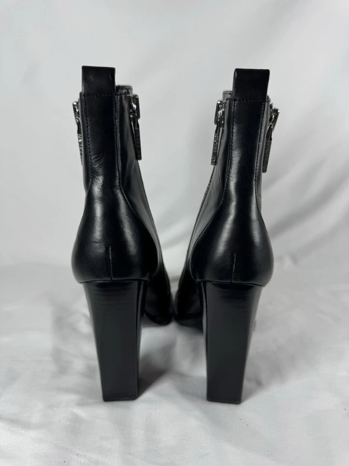 Botines Rachel Zoe de cuero negro con cremallera talla 8 Foto 3 de 4
