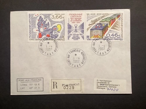 2002 TAAF/FSAT FDC French Antarctic Port Aux Francaise Kerguelen 1/04/2002 (1)