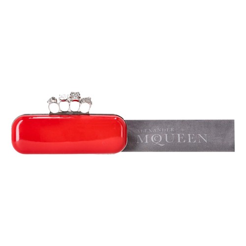 Alexander McQueen Patent Leather Skull Knuckle Box Clutch Bag - Picture 2 of 11