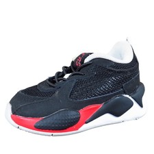 Puma RS-X Road Toddler Size 5 Black Red Mesh Athletic Running Sneakers