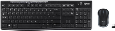 Logitech MK270 Wireless Keyboard and Mouse Combo - Full Size, Black