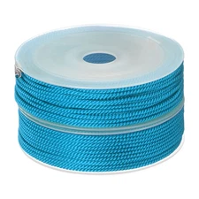 2pcs Twisted Nylon Twine Thread Beading Cord 2mm 13M/43 Feet String, Bright Blue