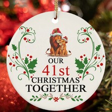 Our 41st Christmas Together Ornament Funny Lion Couple 41 Year Anniversary Gift
