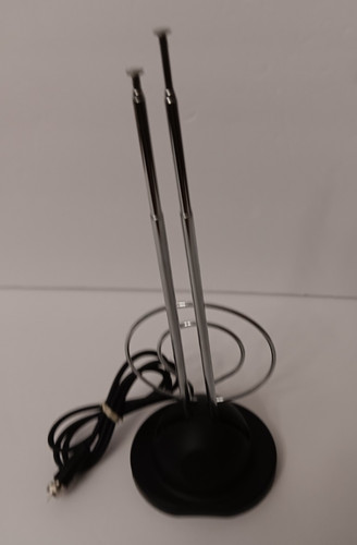 Universal Indoor Rabbit Ear TV Antenna for HDTV Ready VHF UHF Dual Loop