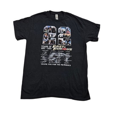 Fast & Furious Anniversary 22 Years T Shirt Mens Size Medium Paul Walker Black