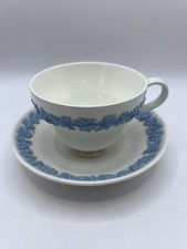 WEDGWOOD Queens Ware LAVENDER On CREAM Shell Edge CUP & SAUCER SET